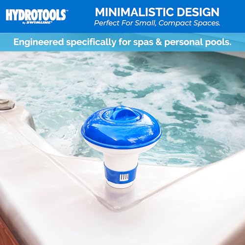 Swimline HYDROTOOLS BY SWIMLINE 8715 Mini Chemical Dispenser For Spas and Personal Pools| Compatible With Bromine & Chlorine Supports 1’’ Tablets | Adjustable Control Ring For Customizable Flow Rate - Image 3