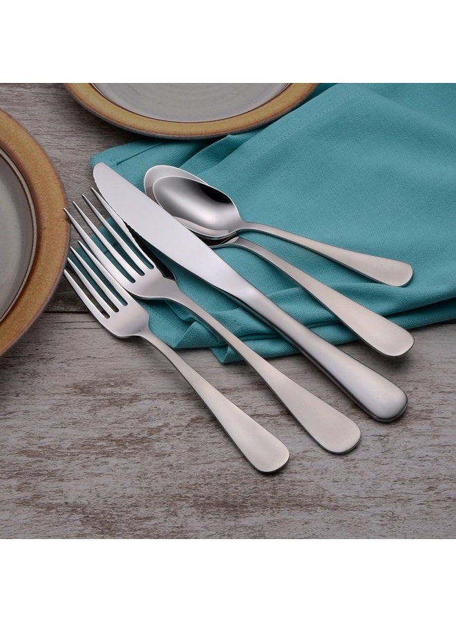 Liberty Tabletop طقم أدوات مائدة ساتين أنابوليس 40 قطعة خدمة لـ 8 أشخاص مصنوعة في الولايات المتحدة - Image 2