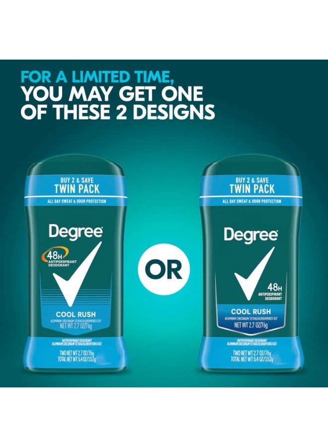 Degree Men Original Protection Antiperspirant Deodorant, Cool Rush, 2.7 oz, Pack of 2 - Image 3