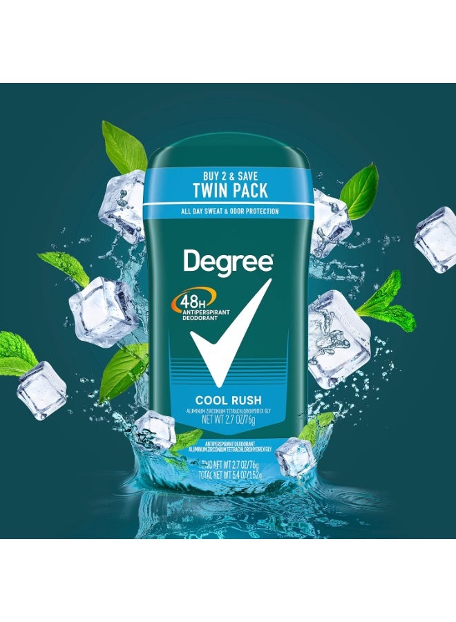 Degree Men Original Protection Antiperspirant Deodorant, Cool Rush, 2.7 oz, Pack of 2 - Image 4
