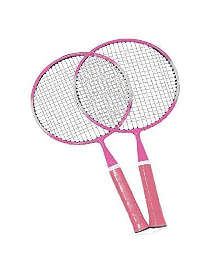 A1VK Kids Badminton Steel Short Handle Badminton Racquets (Colour May Vary) Badminton Racket for Kids - Baby Badminton Toy Set for Children with Multicolour Shuttlecocks - Image 2