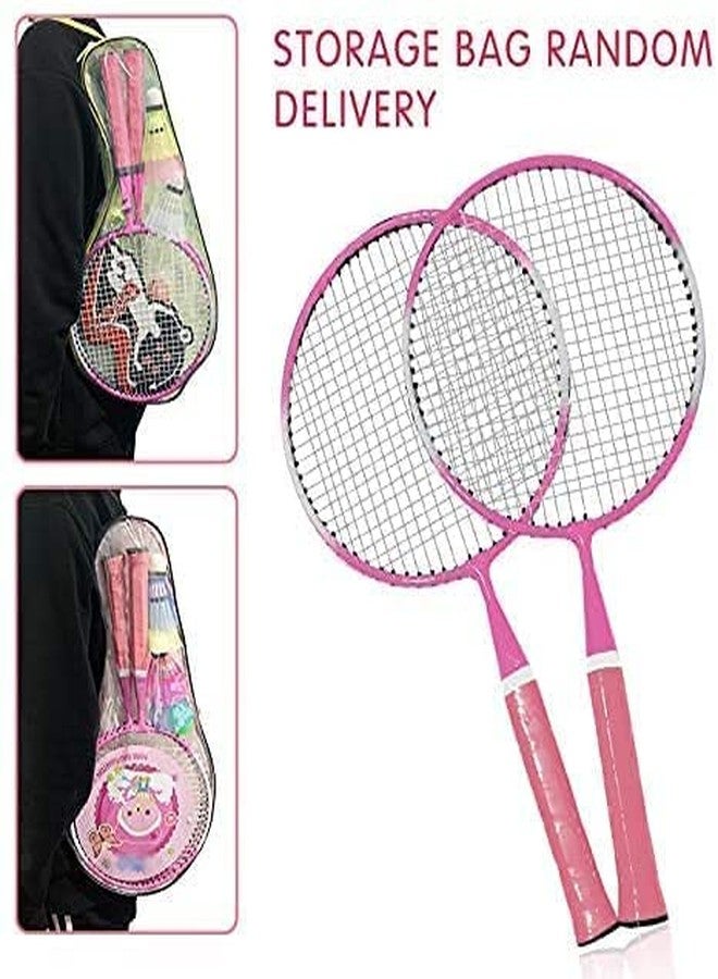 A1VK Kids Badminton Steel Short Handle Badminton Racquets (Colour May Vary) Badminton Racket for Kids - Baby Badminton Toy Set for Children with Multicolour Shuttlecocks - Image 4
