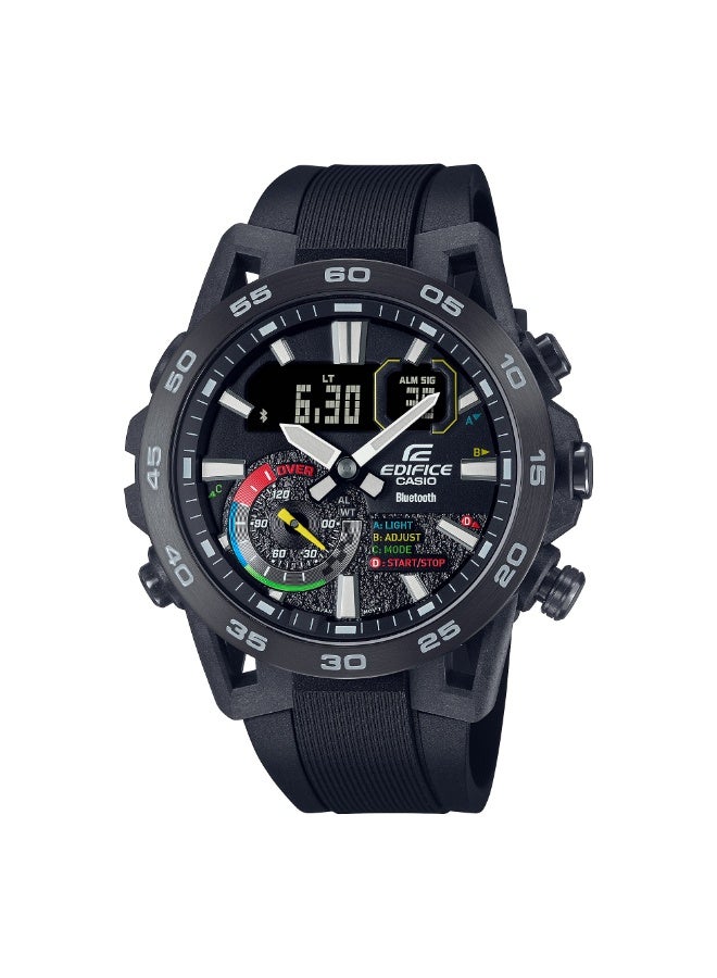 Casio Edifice ECB-40MP-1ADF Men’s Analog-Digital Bluetooth Watch with Black Resin Strap – Racing Multicolor Dial - Image 1