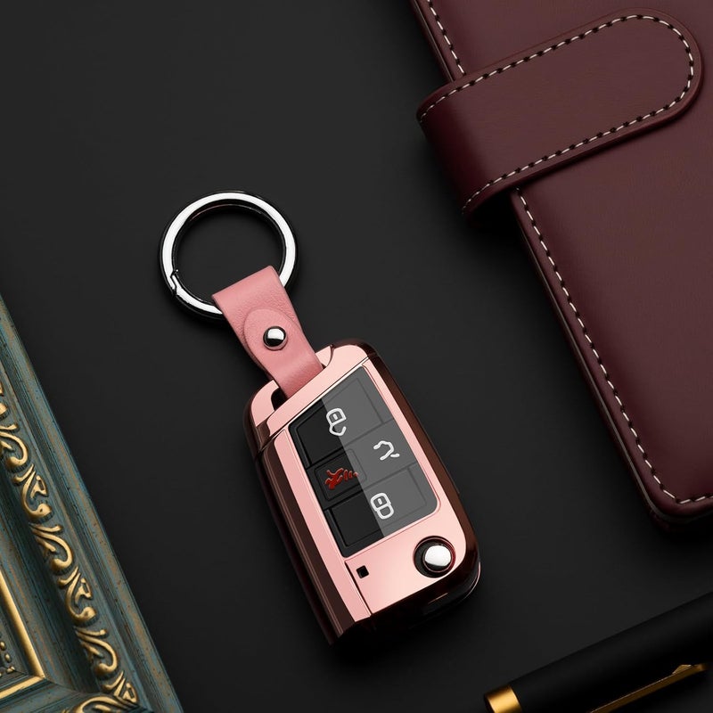 ZSPDACC Pink TPU Key Fob Cover for Volkswagen Models - Image 5