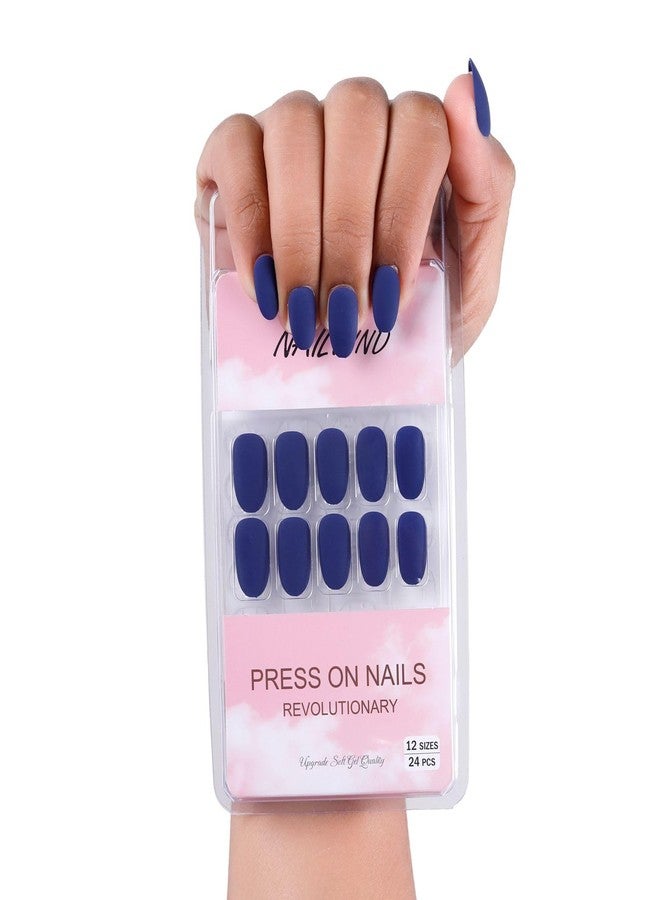 NAILWIND 24 Natural French Short False Nails Acrylic Full Cover Nails,Natural Fake Nails Delicate & Comfortable for Women and Girls (N35, 24 Count -Pack of 1) - Image 1