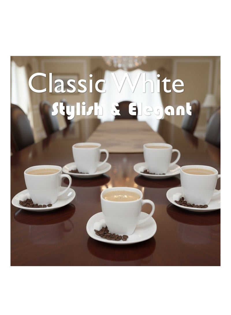 Houzi 16 Pcs Opal ware Dinner Set 4 c Dinner plate 4 x Dessert plate 4 x Bowl 4 x Cup and saucer - Image 5