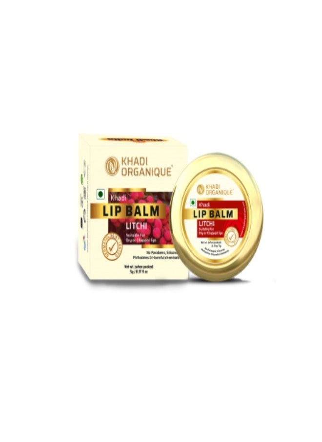 Khadi ORGANIQUE Khadi Organique Litchi Lip Balm No Chemicals 100% Organic 5gm  - Image 1