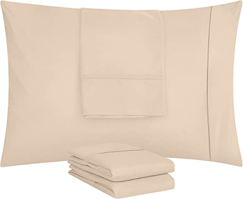 Utopia Bedding King Pillow Cases - 4 Pack - Envelope Closure - Soft Brushed Microfiber Fabric - Shrinkage and Fade Resistant Pillow Covers King Size 20 X 40 Inches (King, Beige) - Image 5