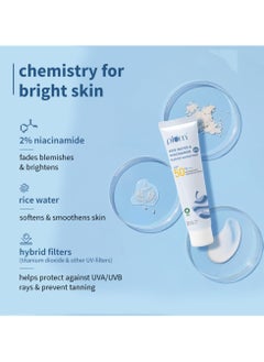 Plum 2% Niacinamide & Rice Water Sunscreen SPF 50 PA+++ | for Oily, Dry & Combination Skin | UVA/UVB Protection | Reduces Tan & Brightens Skin | No White Cast & Non-Sticky | for Women & Men | 15g  - Image 3