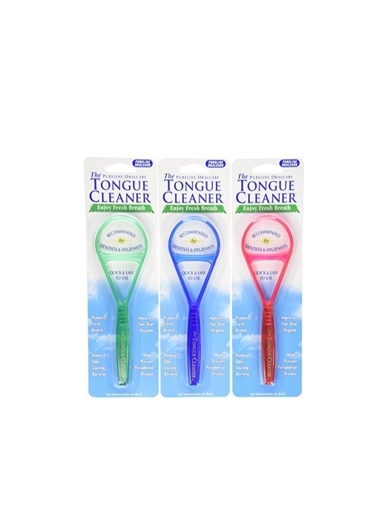 Pureline 3 Tongue Cleaner Scraper Oralcare Colors Vary Set Of 3 by Pureline