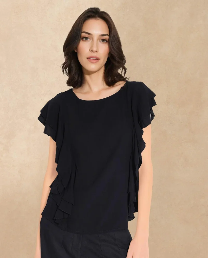 Rareism Women's Ruffled Sleeve Top