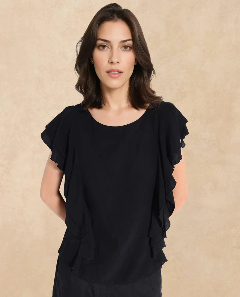 ريريزم Women's Ruffled Sleeve Top