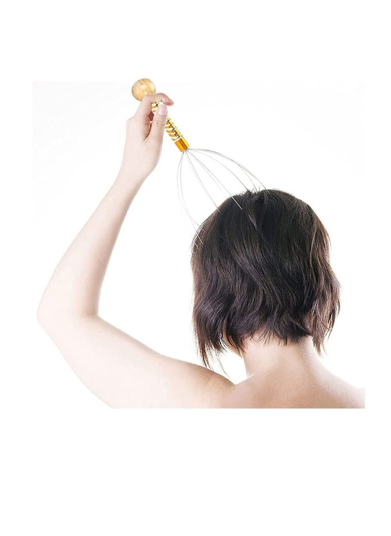 AKDC Head Scalp Massagers, 12 Fingers Head Massage Hand-held, Head Massager Scalp Scratcher for Deep Relaxation, Stress Relief and Hair Stimulation SS handle 2 Pack  - Image 3