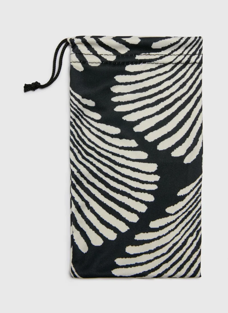 Matalan Black Leaf Glasses Bag