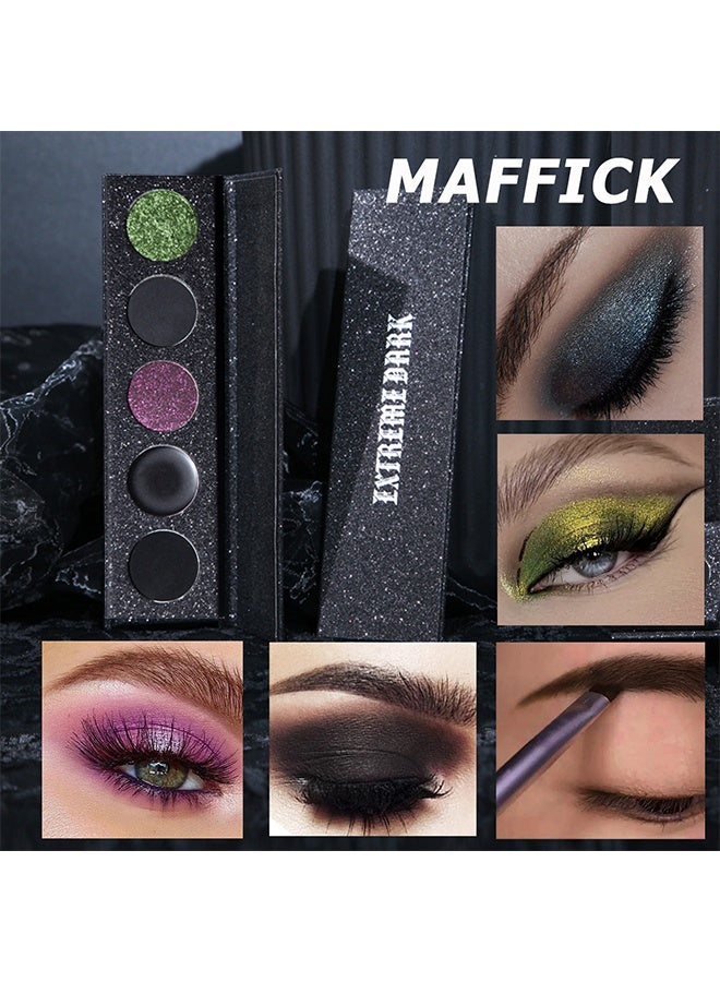 maffick Extreme Dark-5 Color Eyeshadow Palette,Matte & Shimmery Eyeshadow for High-Definition Eye Makeup,Waterproof, Sweat Resistant,Long-lasting #02 - Image 5