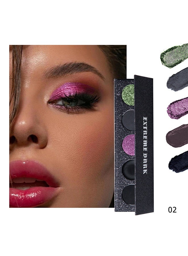 maffick Extreme Dark-5 Color Eyeshadow Palette,Matte & Shimmery Eyeshadow for High-Definition Eye Makeup,Waterproof, Sweat Resistant,Long-lasting #02 - Image 2