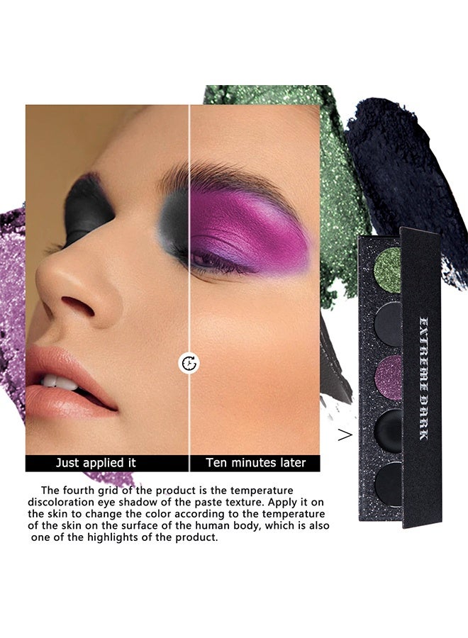 maffick Extreme Dark-5 Color Eyeshadow Palette,Matte & Shimmery Eyeshadow for High-Definition Eye Makeup,Waterproof, Sweat Resistant,Long-lasting #02 - Image 4