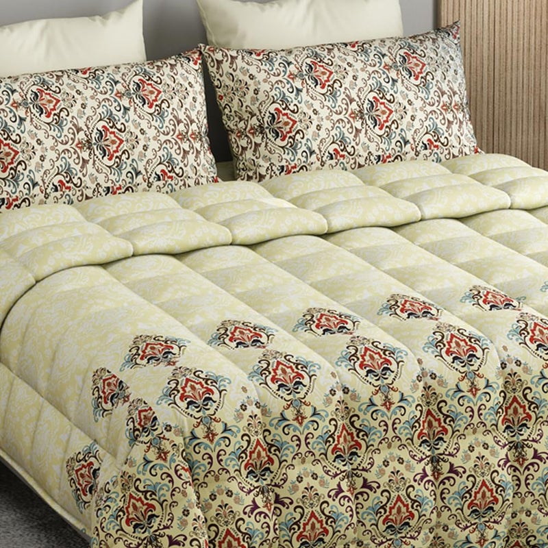 LABHAM - Rangriti 180TC Pure Cotton 4Pc King Size Bedding Set with Bedsheet (108''x 108''), Comforter (90'' x 108'') & 2pc Pillow Covers - Image 2