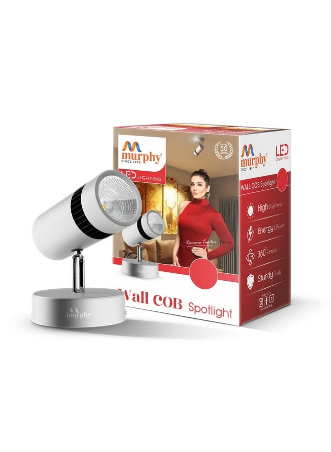 Murphy Aluminium 10W Adjustable Aliminum Led Wall Cob Surface Mounted Spot Light With 2 Years Warranty (Warm White, Pack Of 1) - Image 1