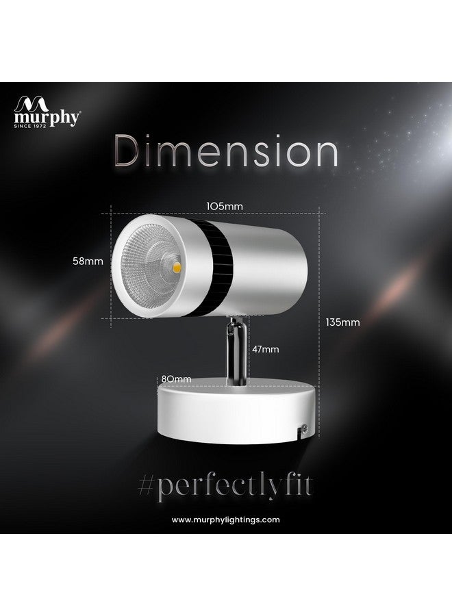 Murphy Aluminium 10W Adjustable Aliminum Led Wall Cob Surface Mounted Spot Light With 2 Years Warranty (Warm White, Pack Of 1) - Image 5
