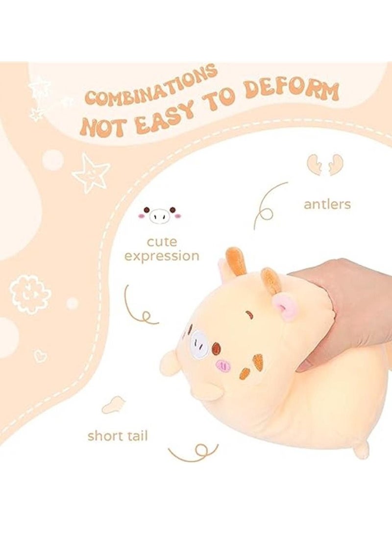 Cute Deer Plush Stuffed Animal Cylindrical Body Pillow,Super Soft Cartoon Hugging Toy Gifts for Bedding, Kids Sleeping Kawaii Pillow(8/23.6 inch)  - Image 5