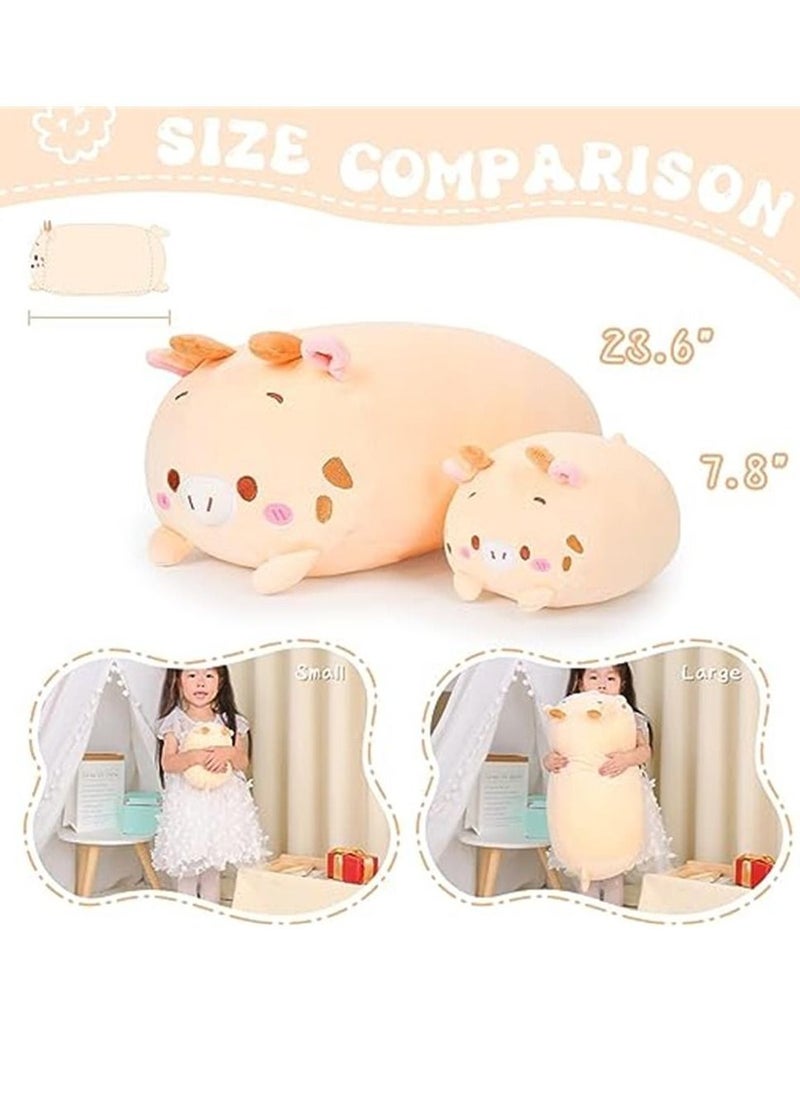 Cute Deer Plush Stuffed Animal Cylindrical Body Pillow,Super Soft Cartoon Hugging Toy Gifts for Bedding, Kids Sleeping Kawaii Pillow(8/23.6 inch)  - Image 2