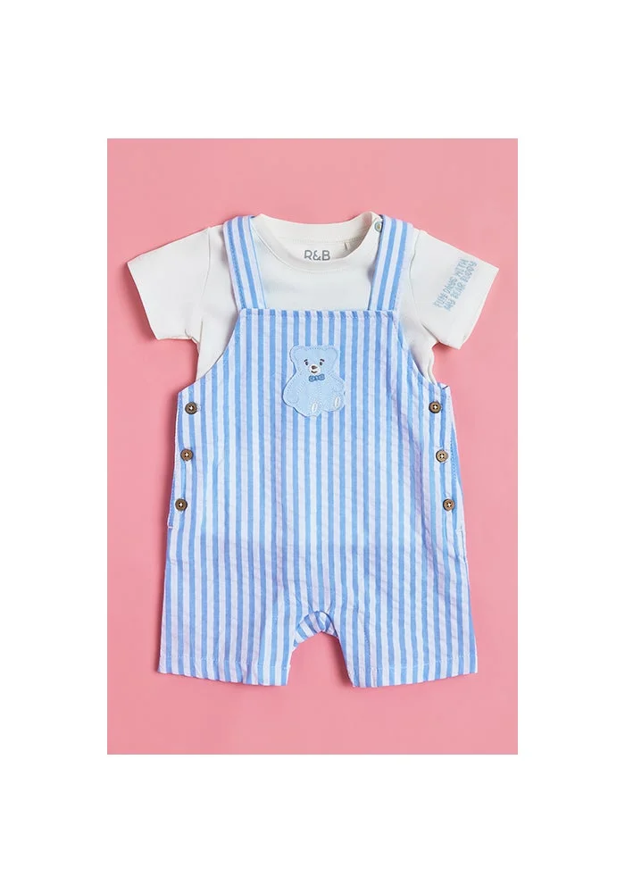 R&b Embroidered T-Shirt and Dungaree Set