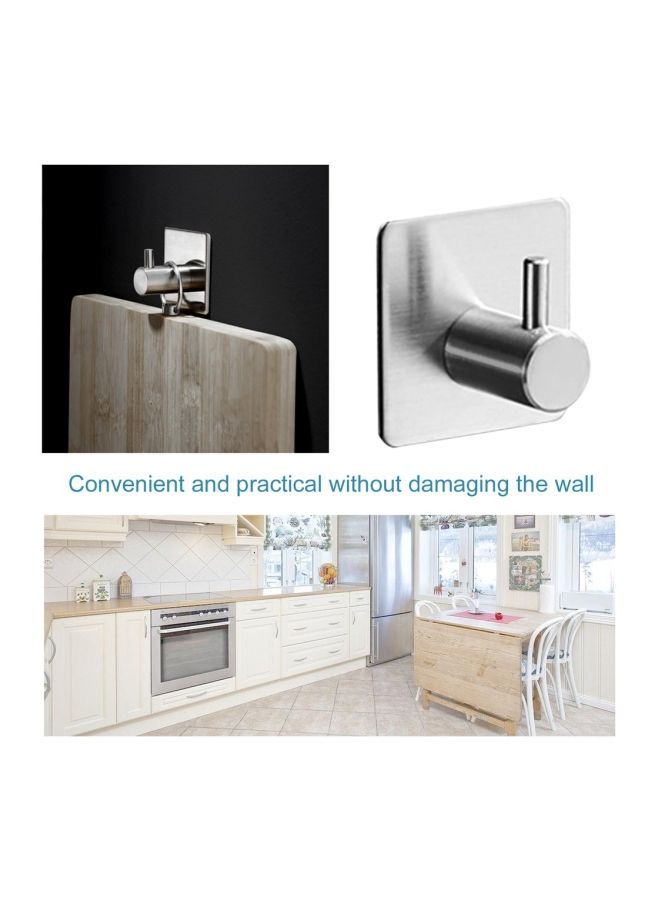 NIBEMINENT Multipurpose Self Adhesive Decorative Hook Silver 4.5x4.5x2centimeter - Image 4