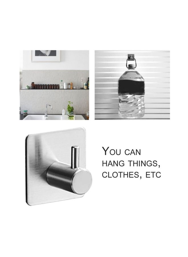 NIBEMINENT Multipurpose Self Adhesive Decorative Hook Silver 4.5x4.5x2centimeter - Image 3