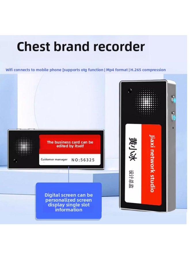 Generic Chest CArd LAw Enforcement Recorder Hd Wifi Work BAdge BAdge Live Audio And Video Recorder CAmerA A1-Body Color:Standard Version (not Recommended)  - Image 1