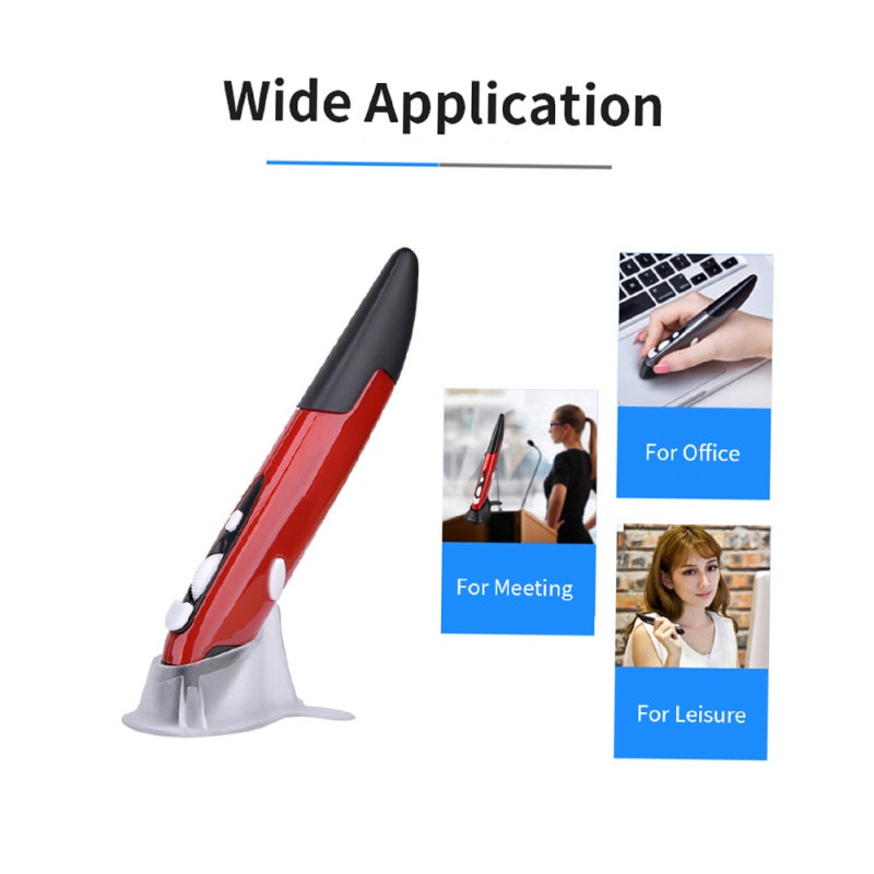 Wireless Optical Pen: 2.4GHz Wireless Connection Up To 10m, Adjustable 500/1000 DPI Sensor - Power Saving Auto Shutoff, Plug And Play For Handwriting Input, PPT Presentation - Image 2