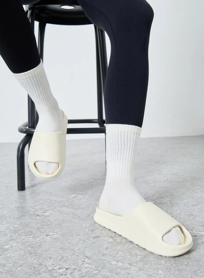 Styli Styli Women White Comfort Slides