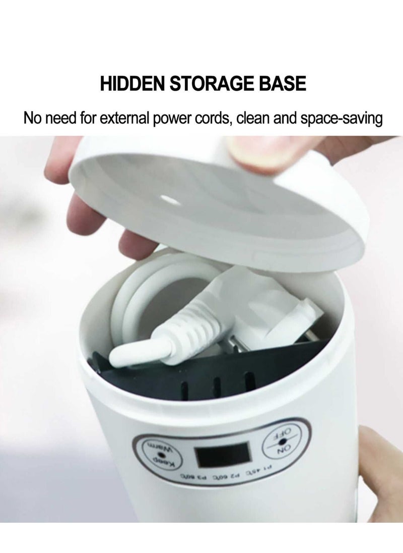 SYOSI - Travel Kettle Electric Small - Portable Kettle for Travel - Mini Hot Water Boiler/Maker/Warmer/Heater for Tea - Small Size One Cup Bottle/Thermos for Boil Water Single/Personal, White - Image 1