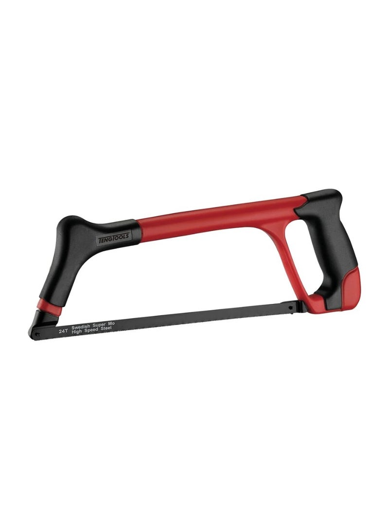 Hacksaw 12 Inch (300mm) 24 TPI Metal Cutting Saw, Aluminium Frame with Ergonomic Rubber Grip, Adjustable 45°/90° Angles, HSS Blade – TT-701N