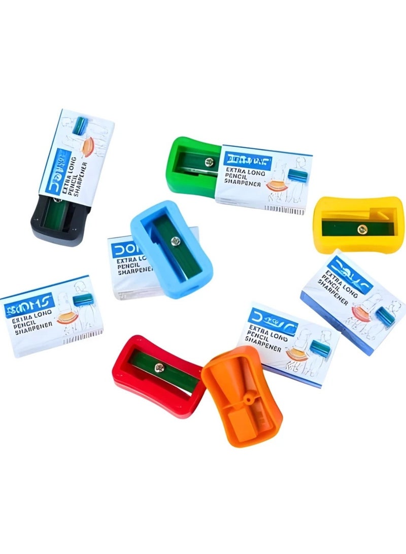 DOMS 2 Pieces Multicolor Pencil Sharpener with Anti-Rust Slanted Blade. - Image 1