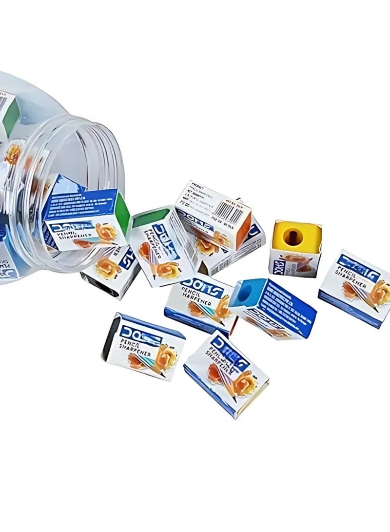DOMS 2 Pieces Multicolor Pencil Sharpener with Anti-Rust Slanted Blade. - Image 2