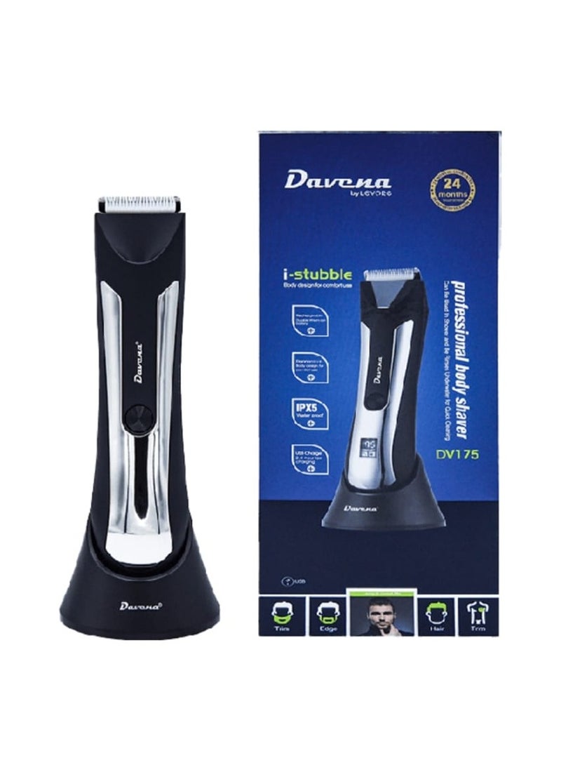 Davena DV175 by Levore: High-Performance IPX5 Waterproof Body Shaver with Long-Lasting Battery, Versatile Attachments, and Ergonomic Design for Effortless Grooming - Image 4