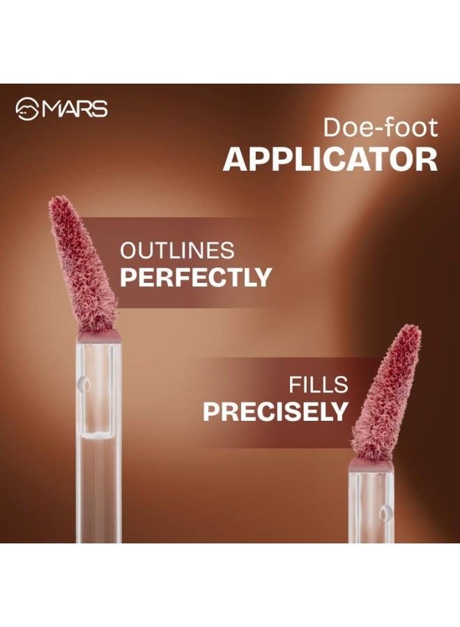 MARS Matte Muse Mousse Lipstick (3ml) (06-FASHION INSTA) with Doe-Foot Applicator | Highly Pigmented | Smooth Texture | Hydrating Formula | Blurry Lips Effect - Image 5