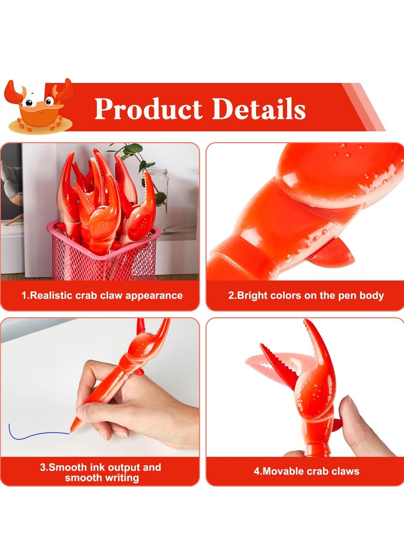 Excefore Crab Claw Novelty Pen, Fun Ballpoint Pens, Cute Sea Life Ballpoint Pens witAh Blue Ink Gel Ink Pens, for Kids School Supplies Birthday Party, Writing Instrument Stationery Accessories  - Image 3