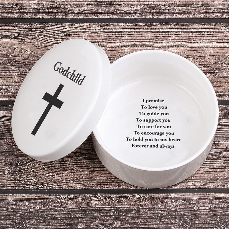 kullder Baby BaptismDedicationChristening Keepsake Baptism Gift for Boy Girl from Godparents Precious Moments Girl Boy With Praying Cross Godchild Baptism Baby Shower Godchild Christmas from Godmother - Image 1