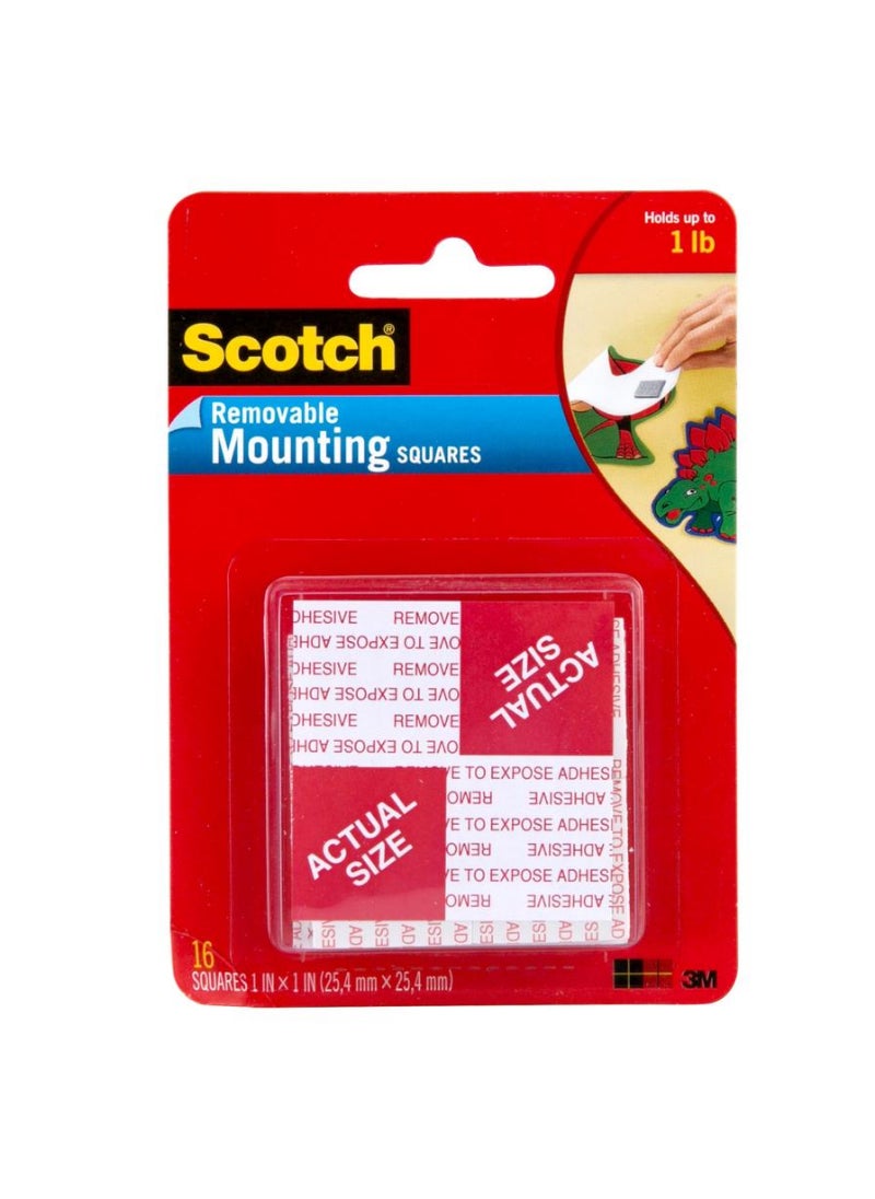 Scotch  3M Scotch Removable Mounting Squares 2.5 X 2.5cm 16 pcs 