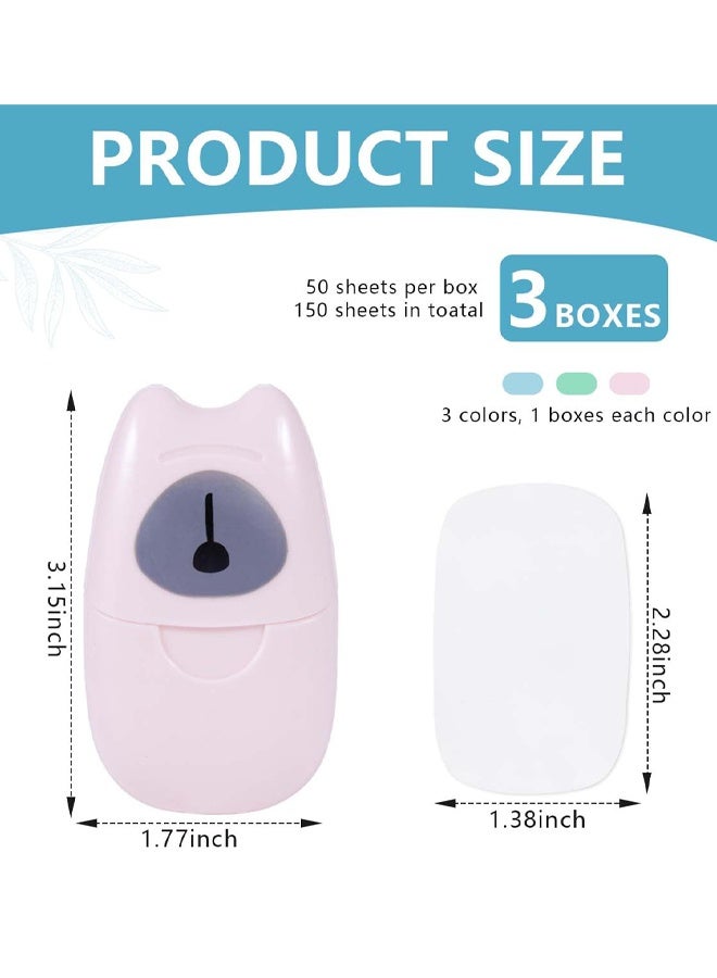 3 Boxs (150 Sheets) Mini Portable Travel Soap Paper Sheets Disposable Hand Washing Bath Scented Paper Soap For Outdoor, Camping Hiking - Image 2