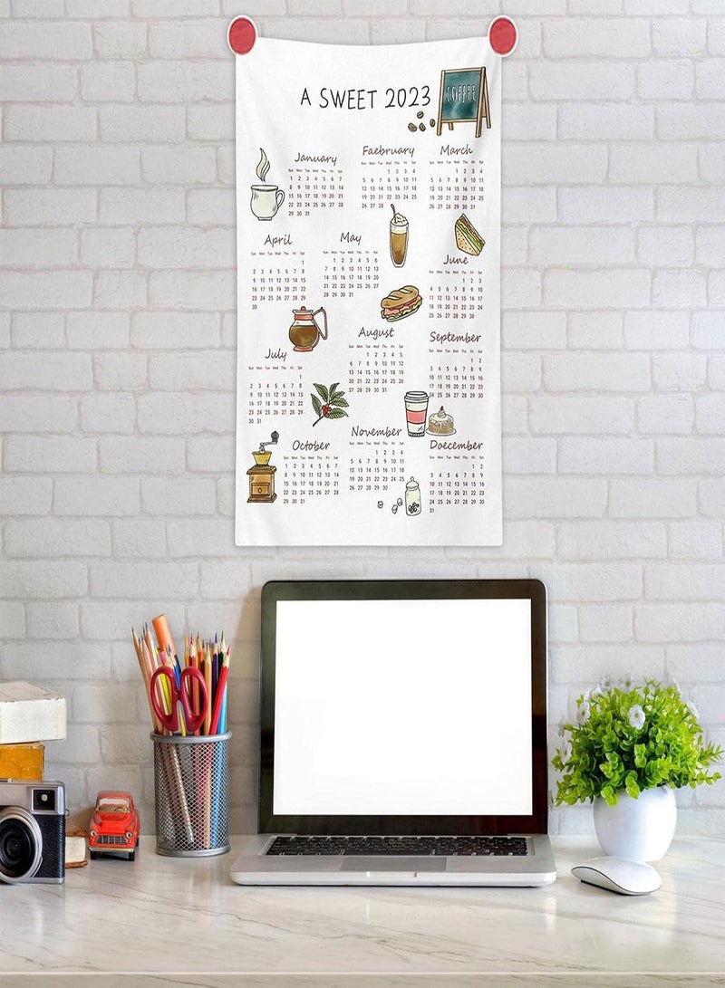 GGOOT Calendar Tapestry - 12 Monthly Wall Calendar Tapestries - Tapestry Aesthetic Wall Hanging for Bedroom Living Room Dorm  - Image 2