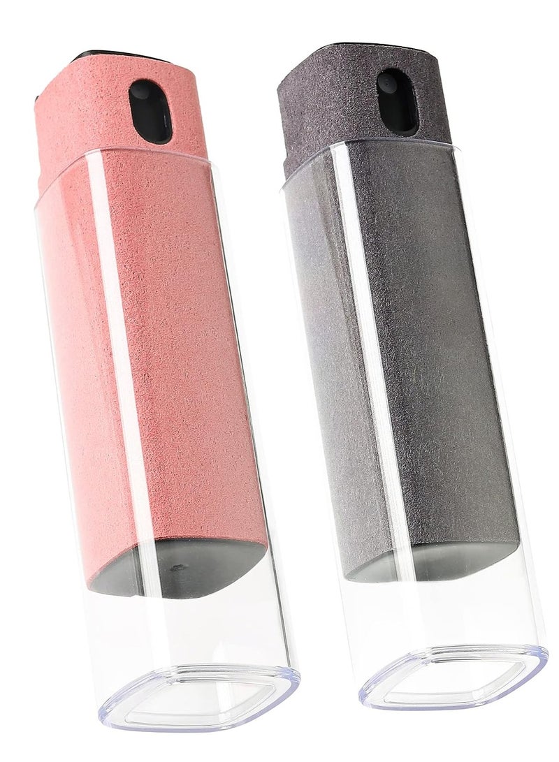 Touchscreen Screen Cleaner Kit 2 Pcs, Phone, Tablet and Car Screen Cleaner, Two in One Spray and Microfiber Cloth(Grey&Pink)  - Image 1