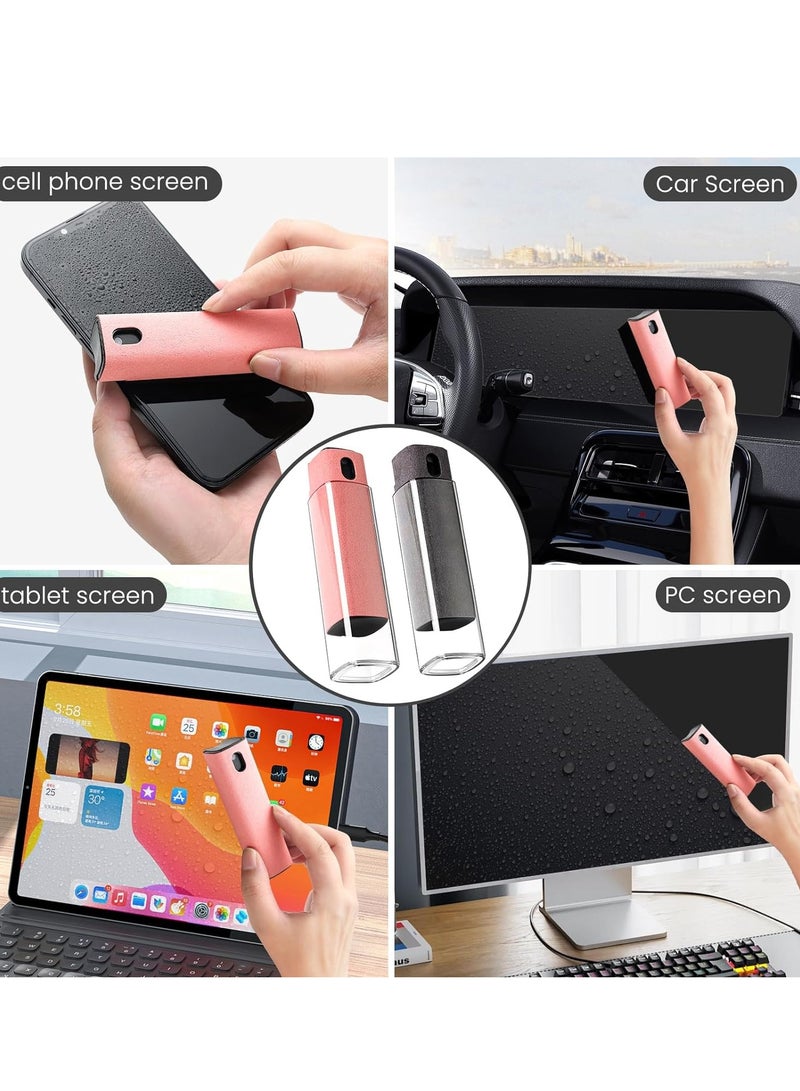 Touchscreen Screen Cleaner Kit 2 Pcs, Phone, Tablet and Car Screen Cleaner, Two in One Spray and Microfiber Cloth(Grey&Pink)  - Image 2
