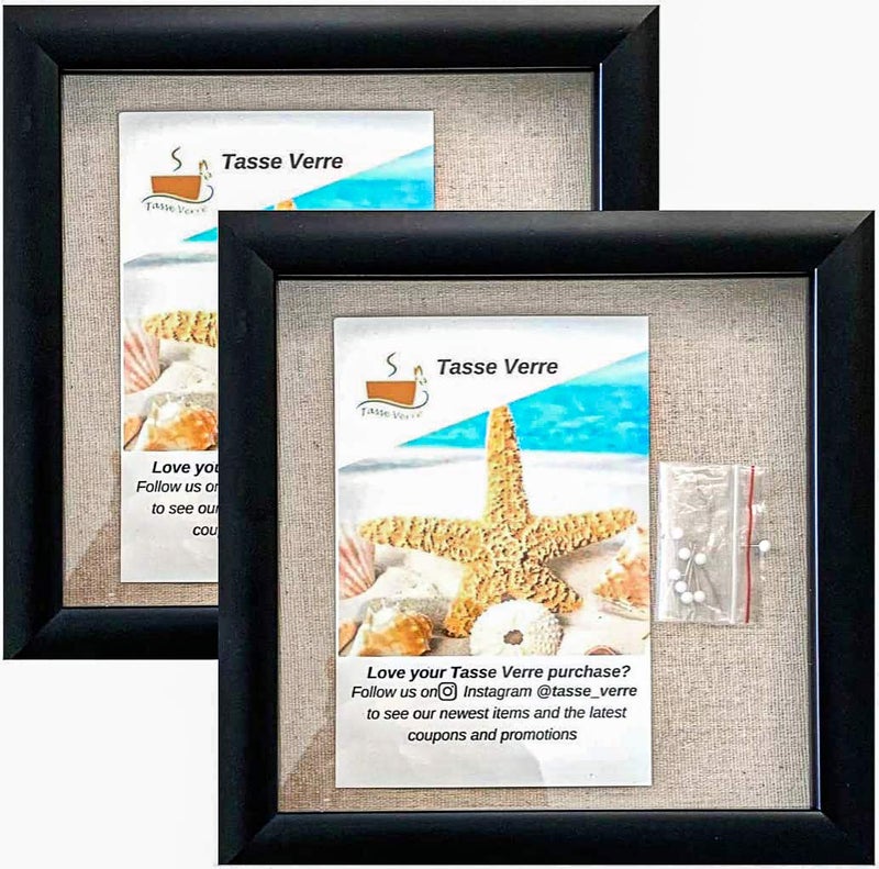 Tasse Verre Tasse Verre Display Shadow Box Frame (2-Pack) - Ready to Hang Shadowbox Picture - Easy to Use - Box Display  Baby  Sports Uniforms  Military Medals  Pins  Wedding. (Black  8x8) - Image 1