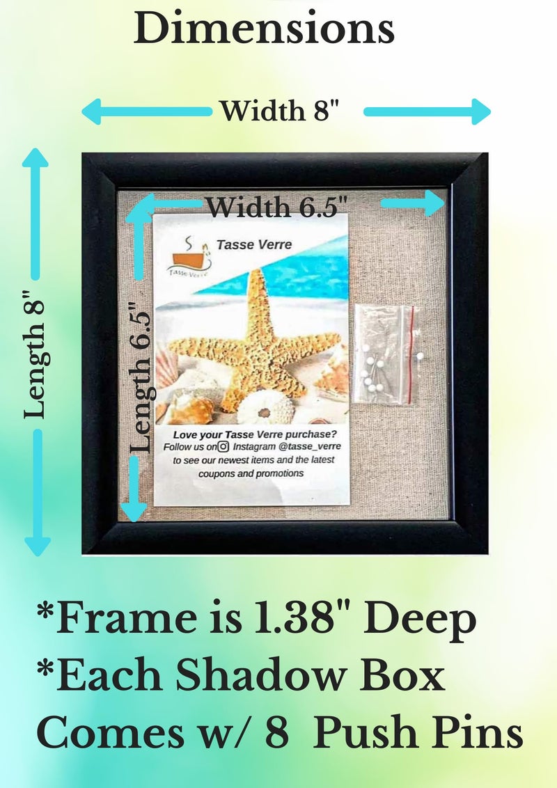 Tasse Verre Tasse Verre Display Shadow Box Frame (2-Pack) - Ready to Hang Shadowbox Picture - Easy to Use - Box Display  Baby  Sports Uniforms  Military Medals  Pins  Wedding. (Black  8x8) - Image 2