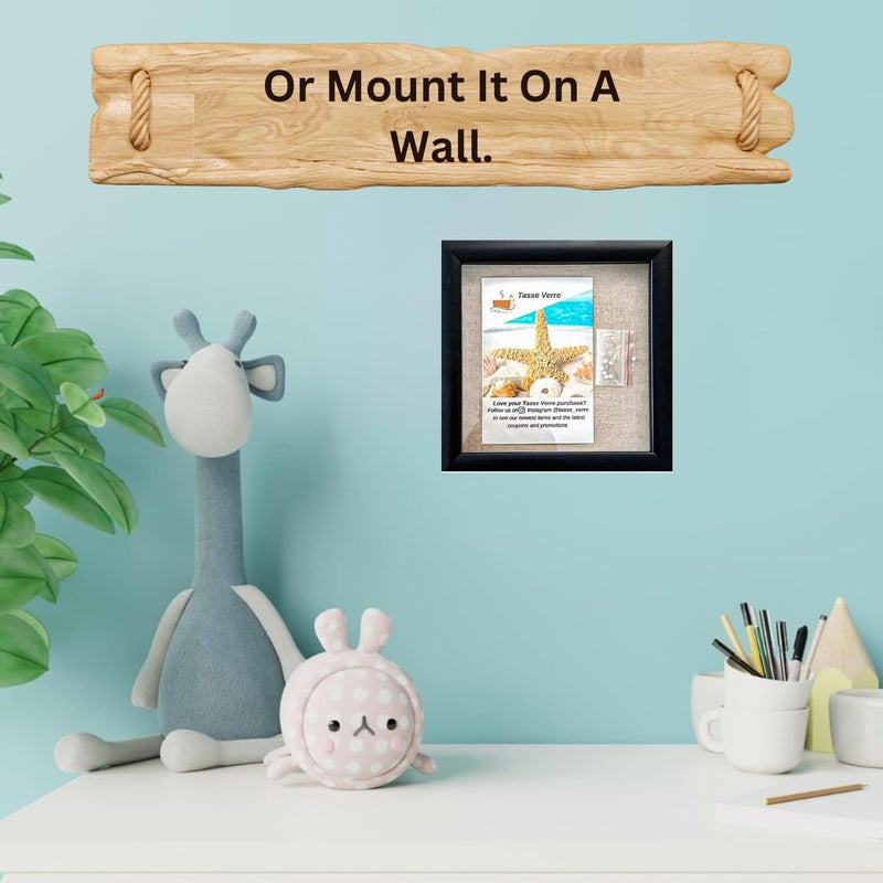 Tasse Verre Tasse Verre Display Shadow Box Frame (2-Pack) - Ready to Hang Shadowbox Picture - Easy to Use - Box Display  Baby  Sports Uniforms  Military Medals  Pins  Wedding. (Black  8x8) - Image 4