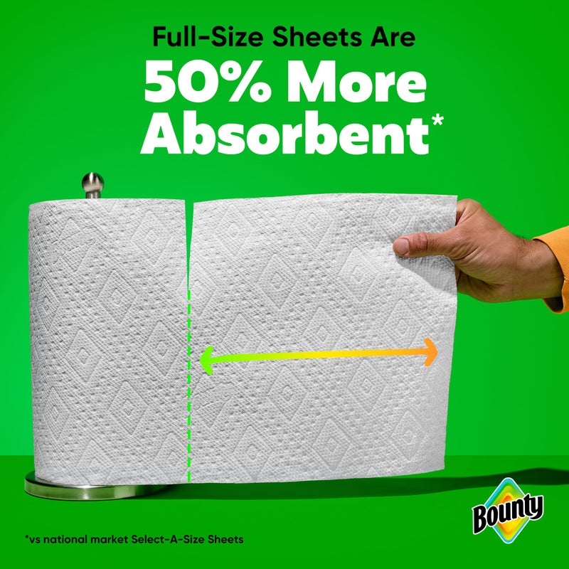 Bounty Full Sheet Paper Towels, White, 2 Triple Rolls = 6 Regular Rolls (Packaging May Vary) - Image 5