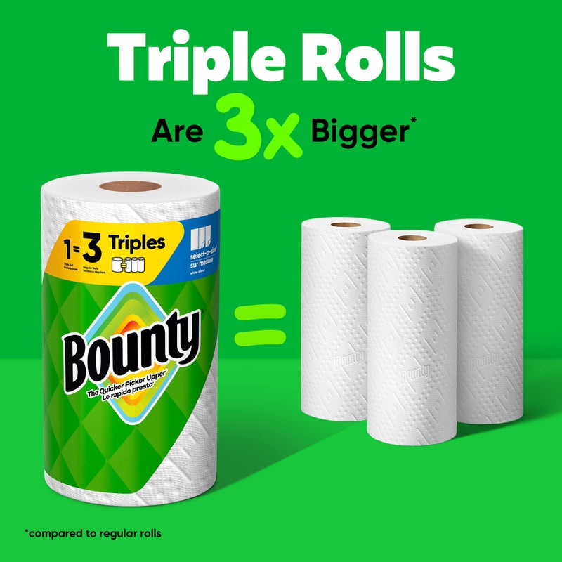 Bounty Full Sheet Paper Towels, White, 2 Triple Rolls = 6 Regular Rolls (Packaging May Vary) - Image 3